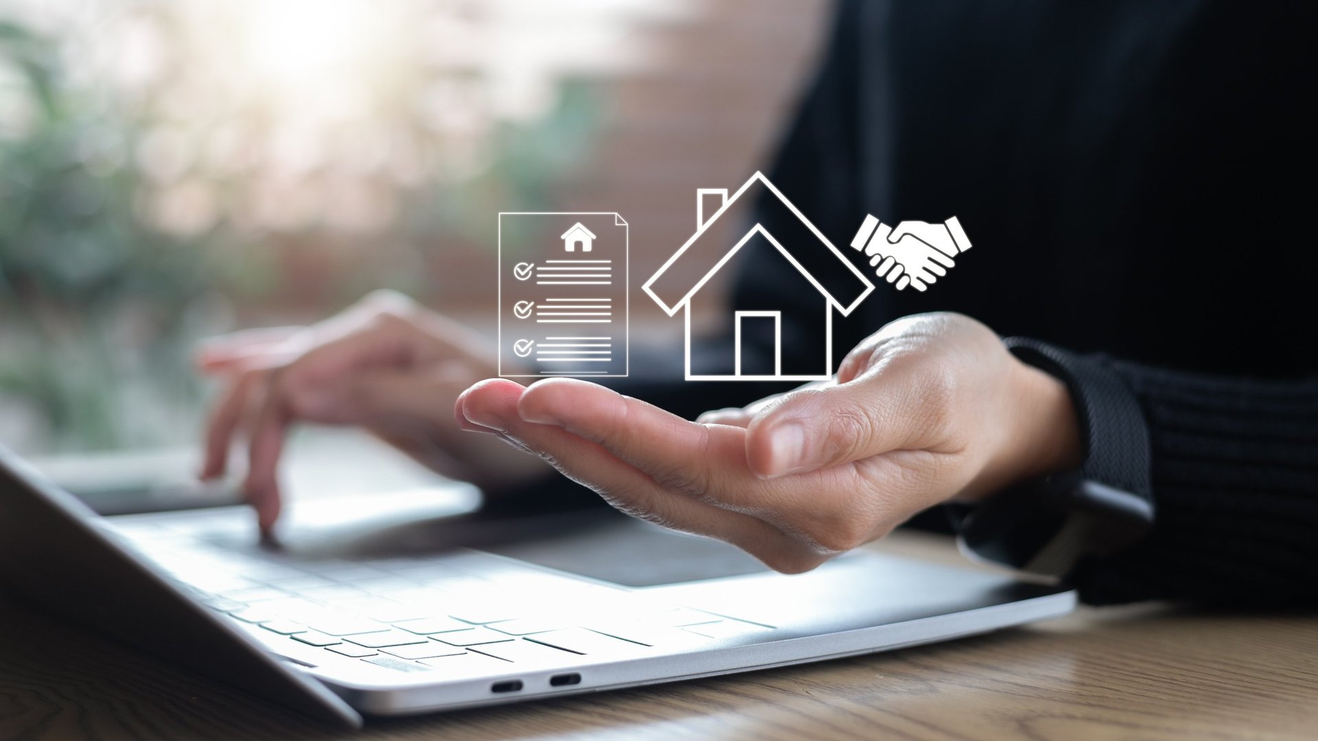 Real estate contract and handshake concept